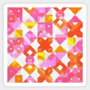 X Square Bubblegum Geometric Pattern Sticker